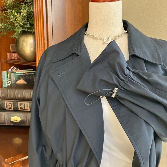 Theory Trench Jacket - Navy Blue - Size Large - Picture 5 of 7